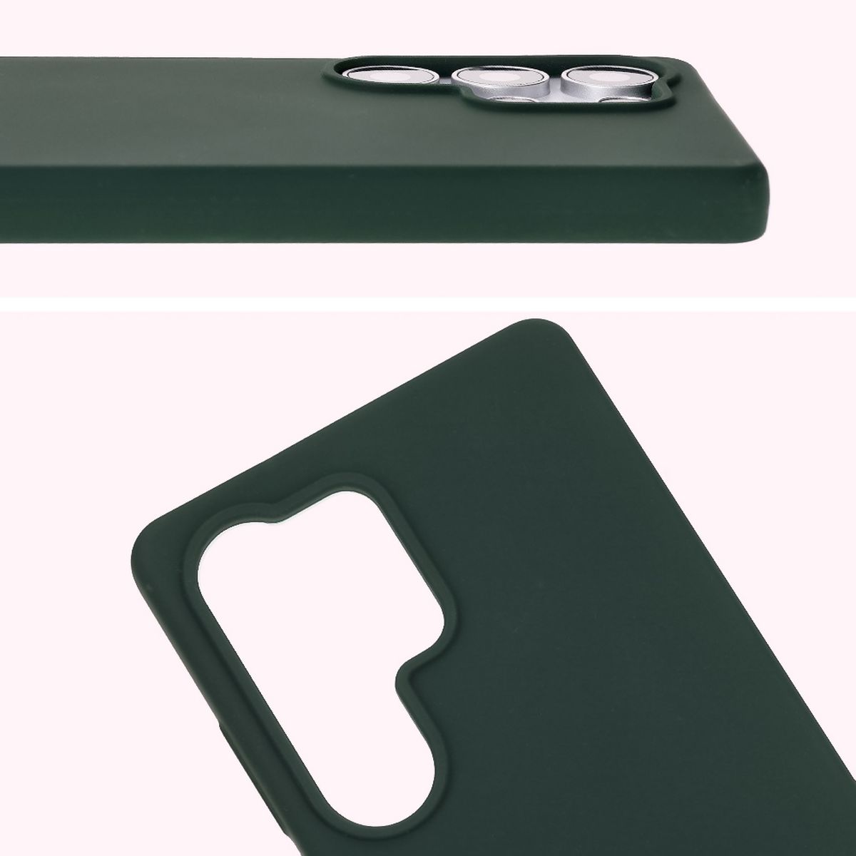 Zbliżenie na wycięcie na obiektywy w etui Bizon Soft Case