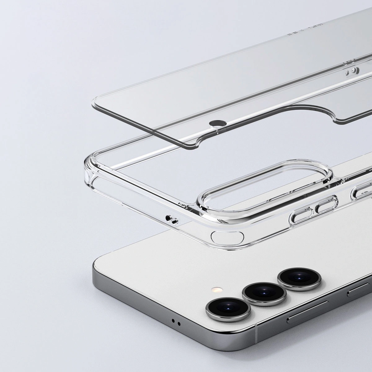 Konstrukcja etui Bizon Case Halo: zintegrowane osłony i precyzyjne wycięcia do Samsung Galaxy S25