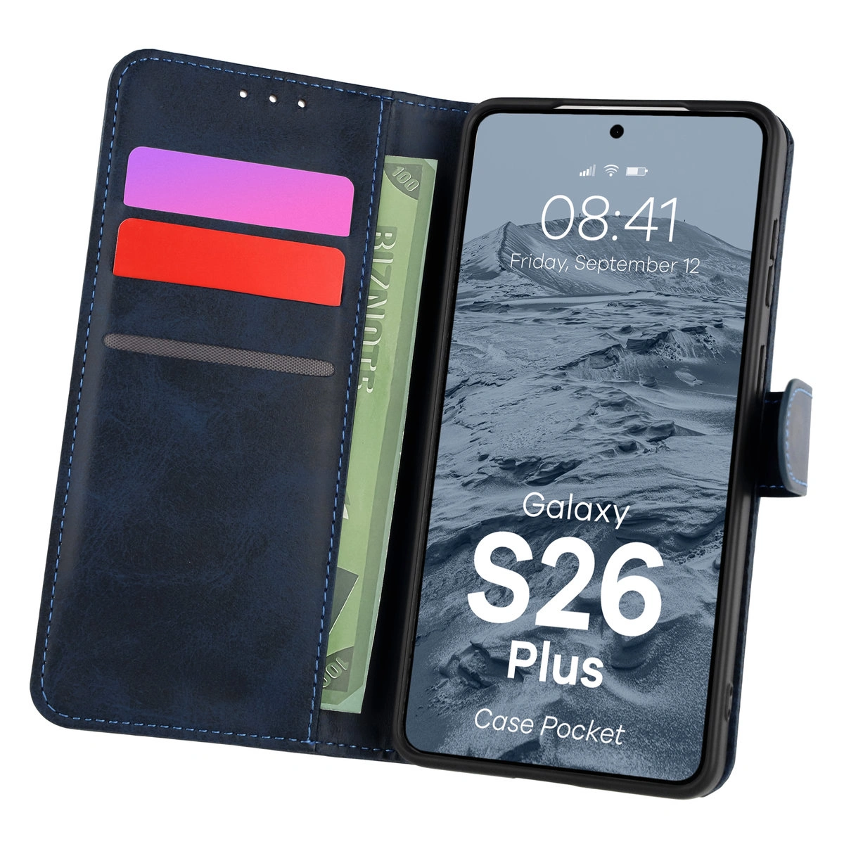 Etui z klapką z miejscem na karty Bizon Case Pocket do Samsung Galaxy S26 Plus