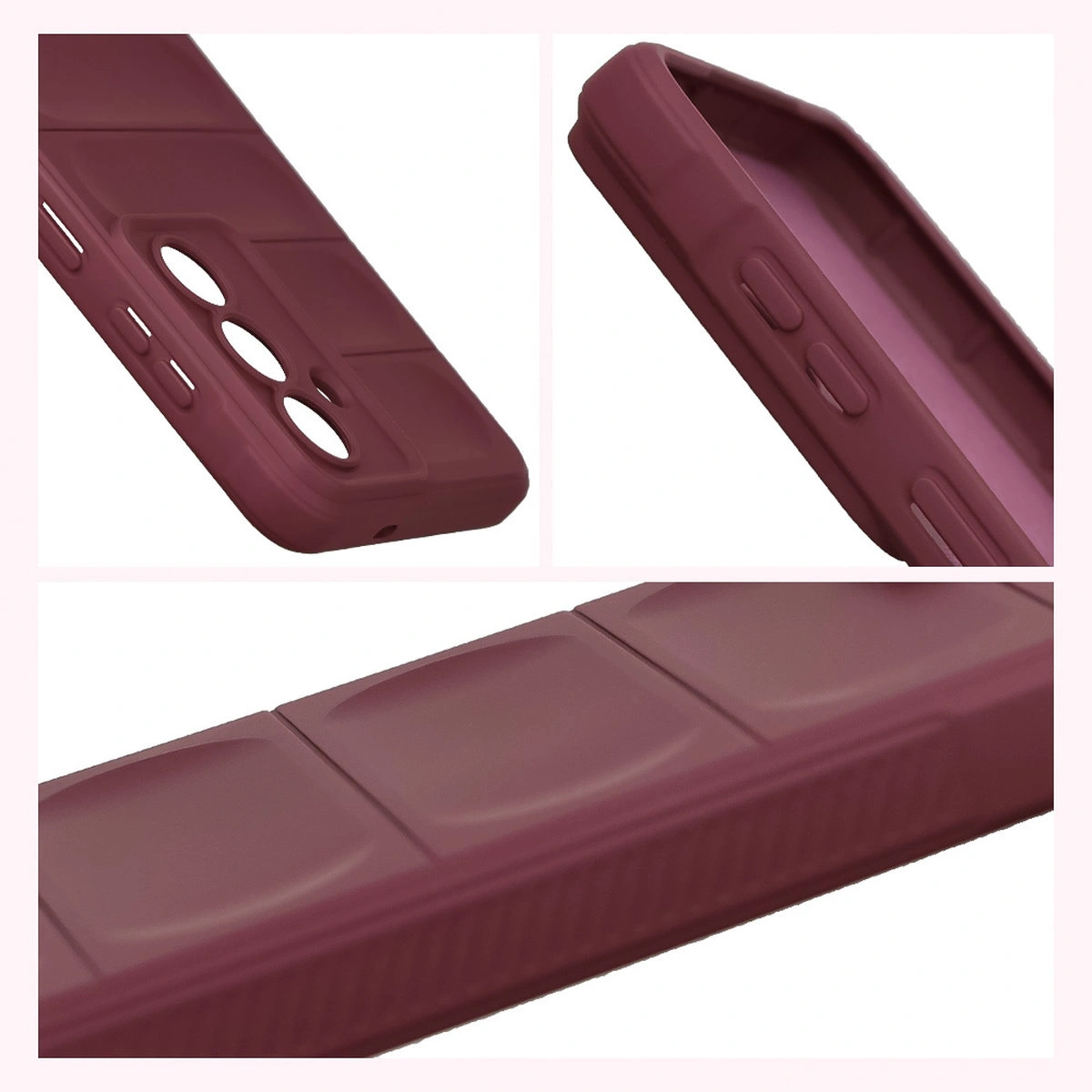 Teksturowane boki i podwyższone krawędzie ekranu i aparatu w etui Bizon Case Tur do Samsung Galaxy S26 Plus