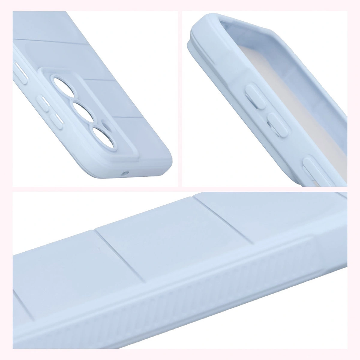 Teksturowane boki i podwyższone krawędzie ekranu i aparatu w etui Bizon Case Tur do Samsung Galaxy S26 Plus