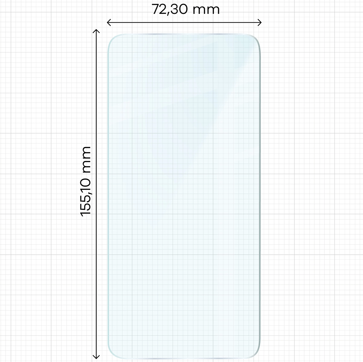 Miarka z wymiarami szkła hartowanego Bizon Glass Clear Pack do Samsung Galaxy S26 Plus