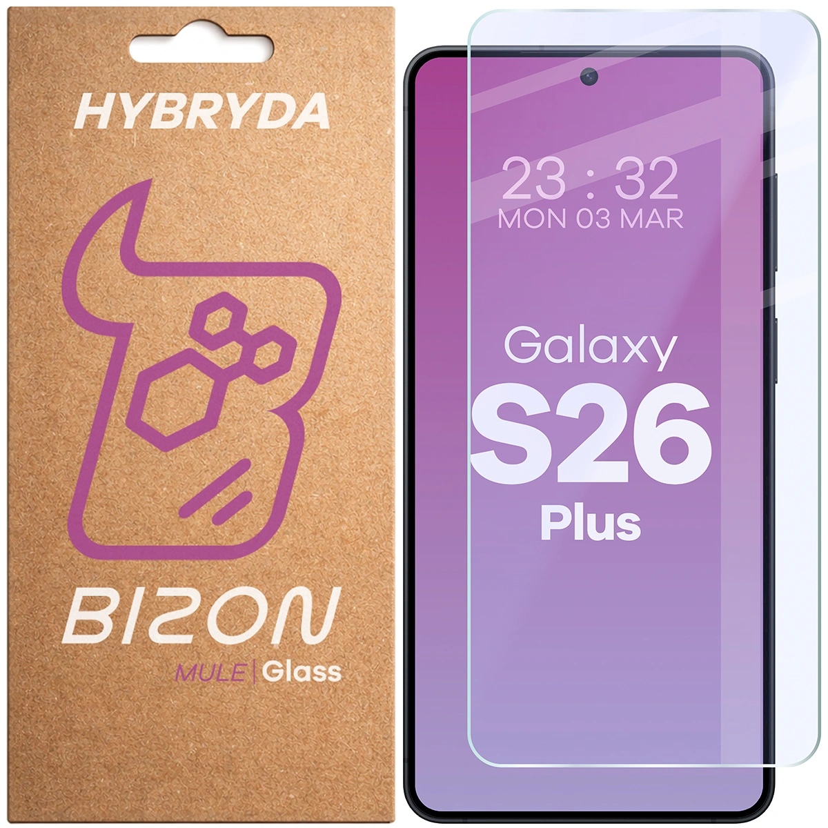 Szkło hybrydowe na ekran Bizon Hybrid Mule do Samsung Galaxy S26 Plus