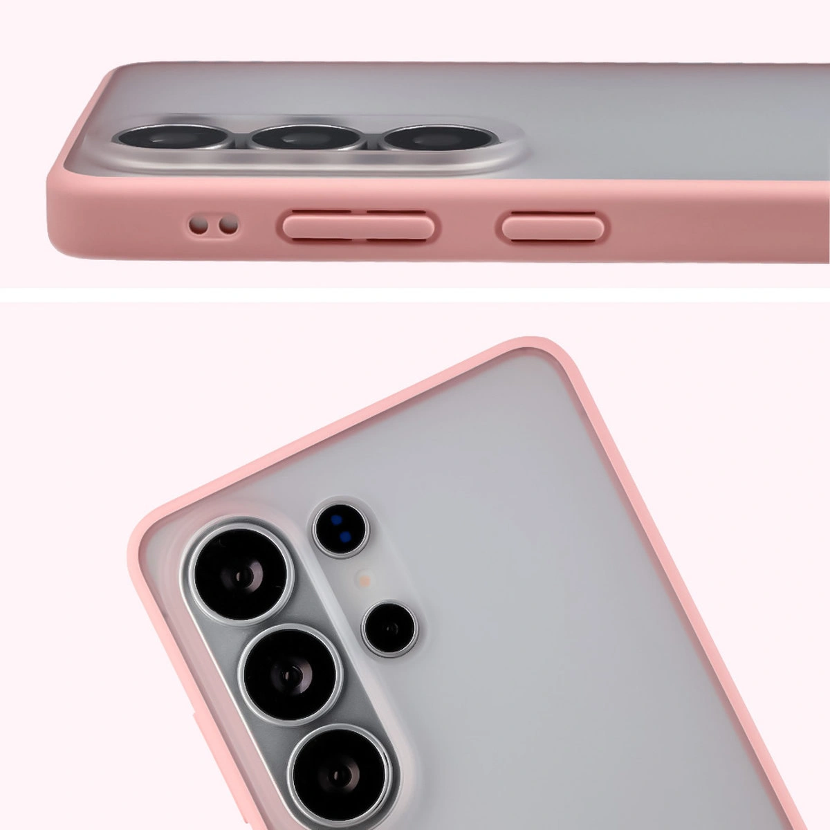 Pełne wycięcie i podwyższone krawędzie aparatu w etui Bizon Case Angelo do Samsung Galaxy S26 Ultra