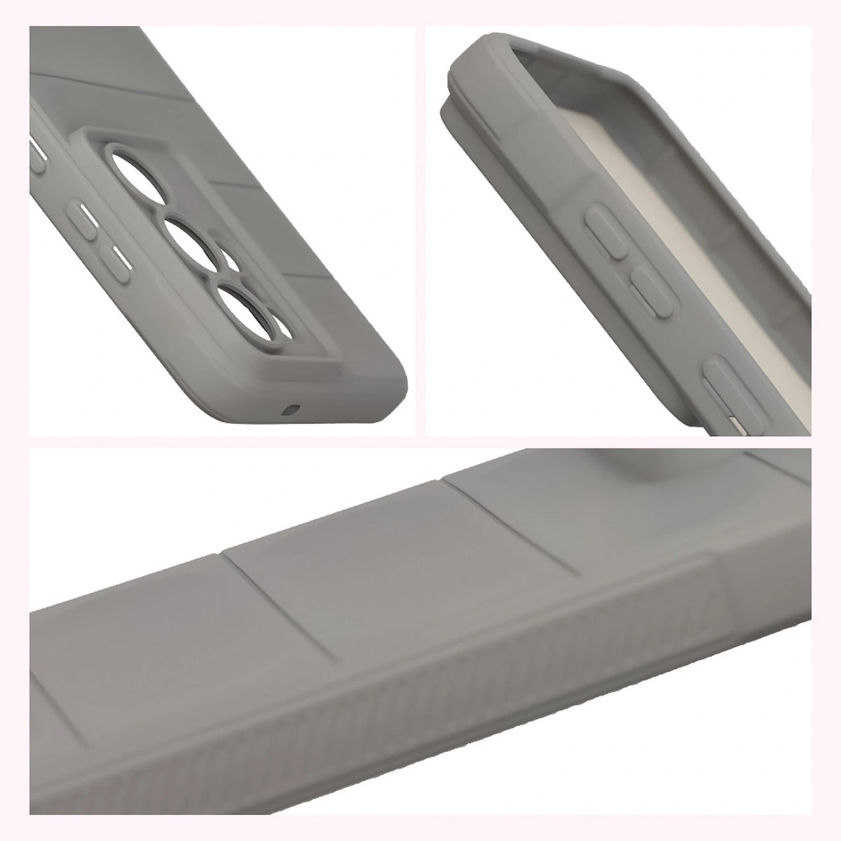 Teksturowane boki i podwyższone krawędzie ekranu i aparatu w etui Bizon Case Tur do Samsung Galaxy S26 Ultra