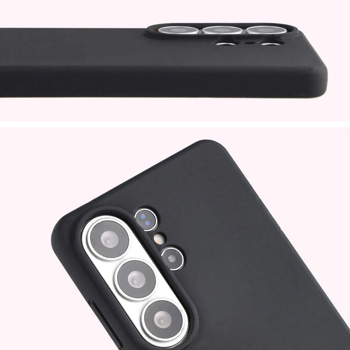 Zbliżenie na wycięcie na obiektywy w etui Bizon Soft Case do Samsung Galaxy S26 Ultra