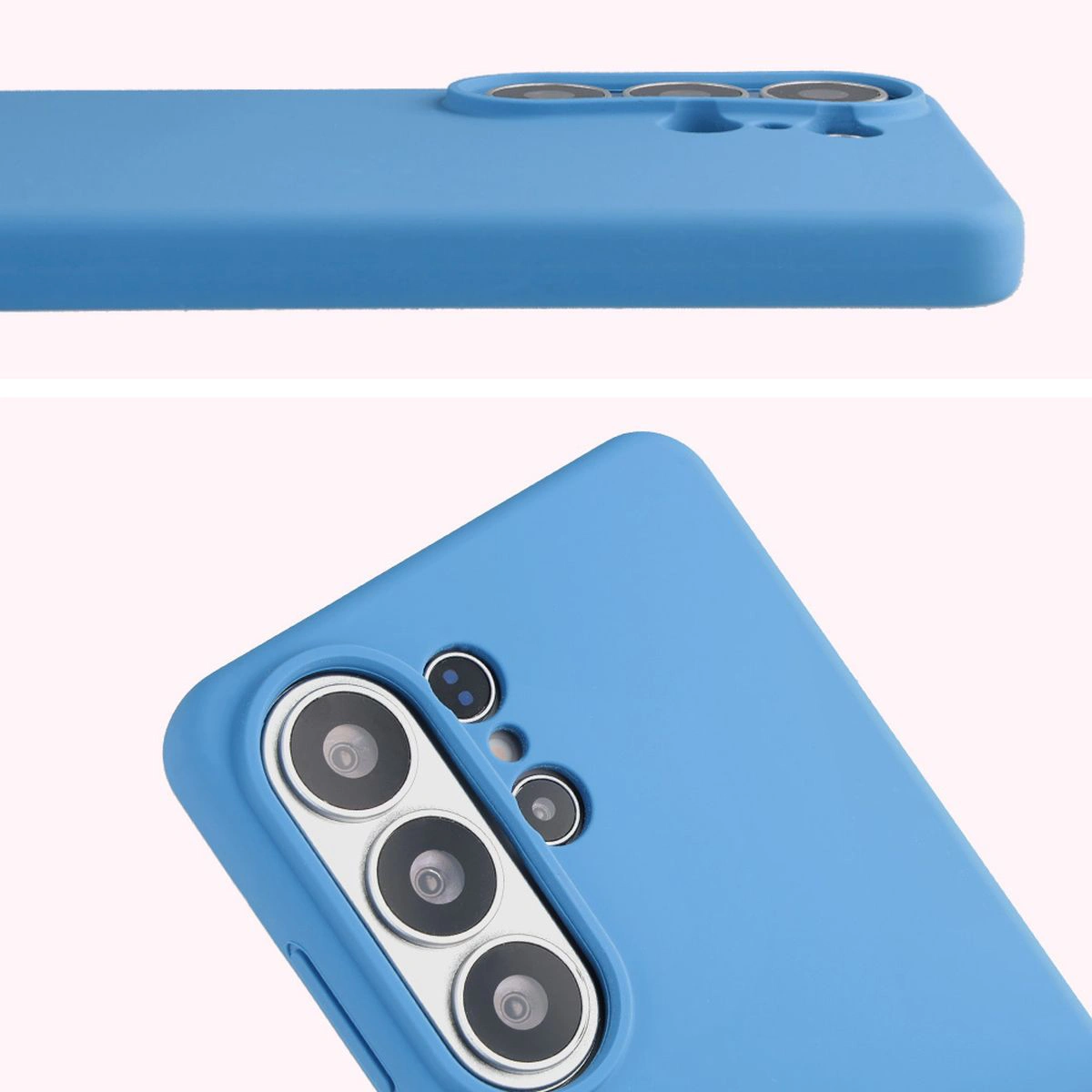 Zbliżenie na wycięcie na obiektywy w etui Bizon Soft Case do Samsung Galaxy S26 Ultra