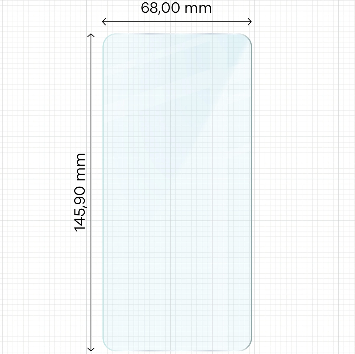 Miarka z wymiarami szkła hartowanego Bizon Glass Clear Duo do Samsung Galaxy S26
