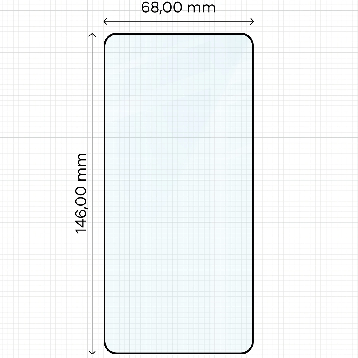 Miarka z wymiarami szkła hartowanego Bizon Glass Edge do Samsung Galaxy S26
