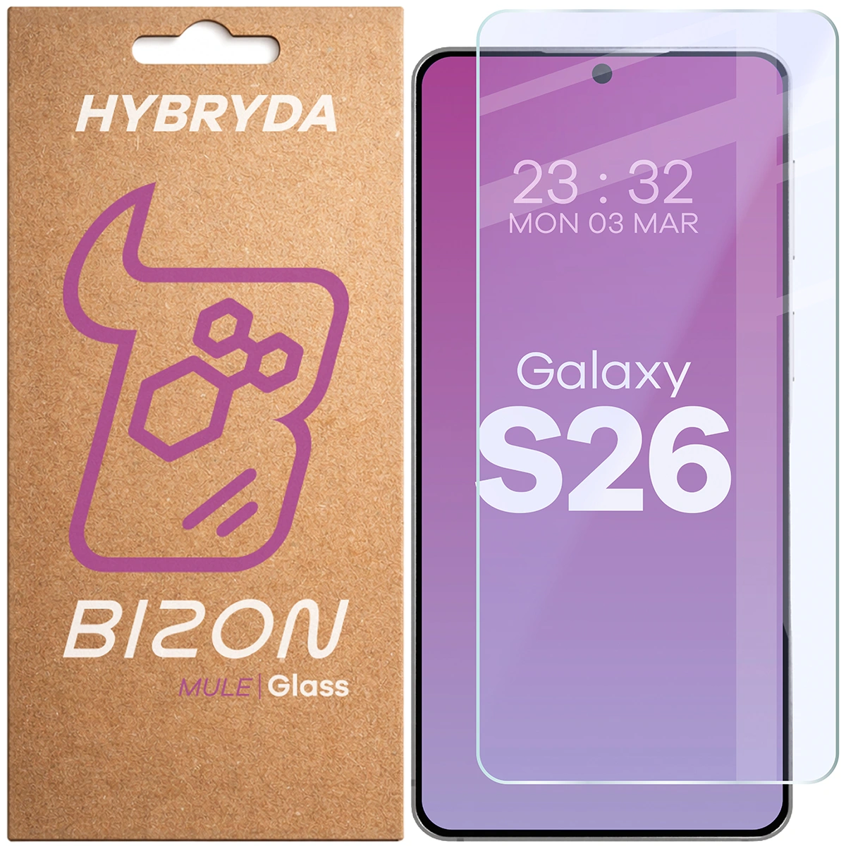Szkło hybrydowe na ekran Bizon Hybrid Mule do Samsung Galaxy S26