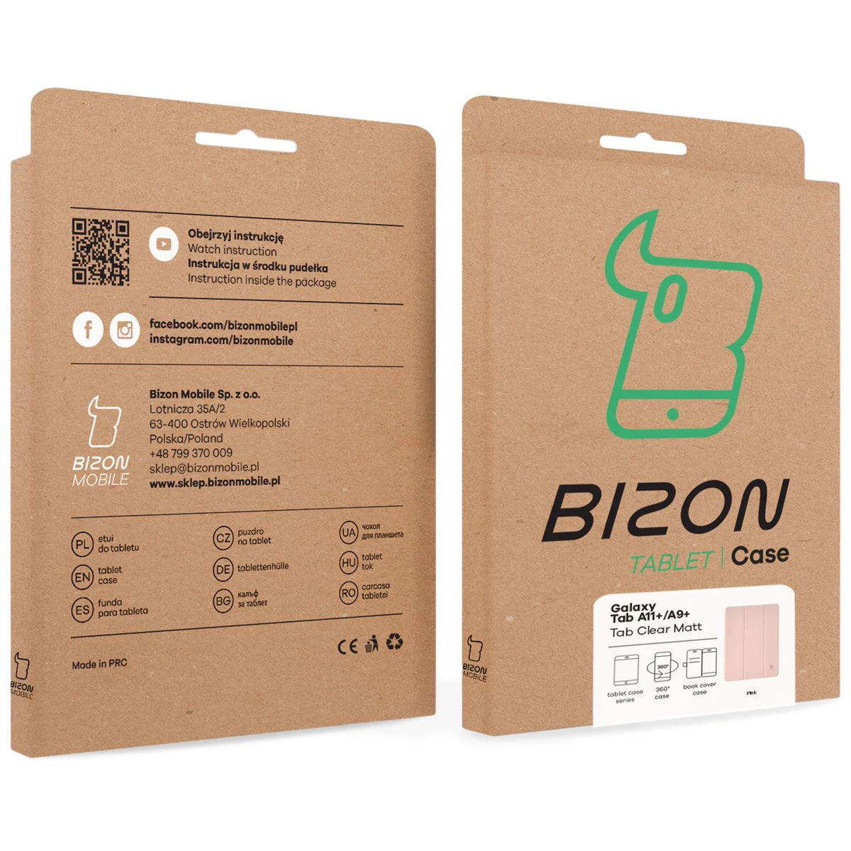 Kraftowe pudełko Bizon Case z dedykowaną etykietą do Samsung Galaxy Tab A11 Plus / Samsung Galaxy Tab A9 Plus