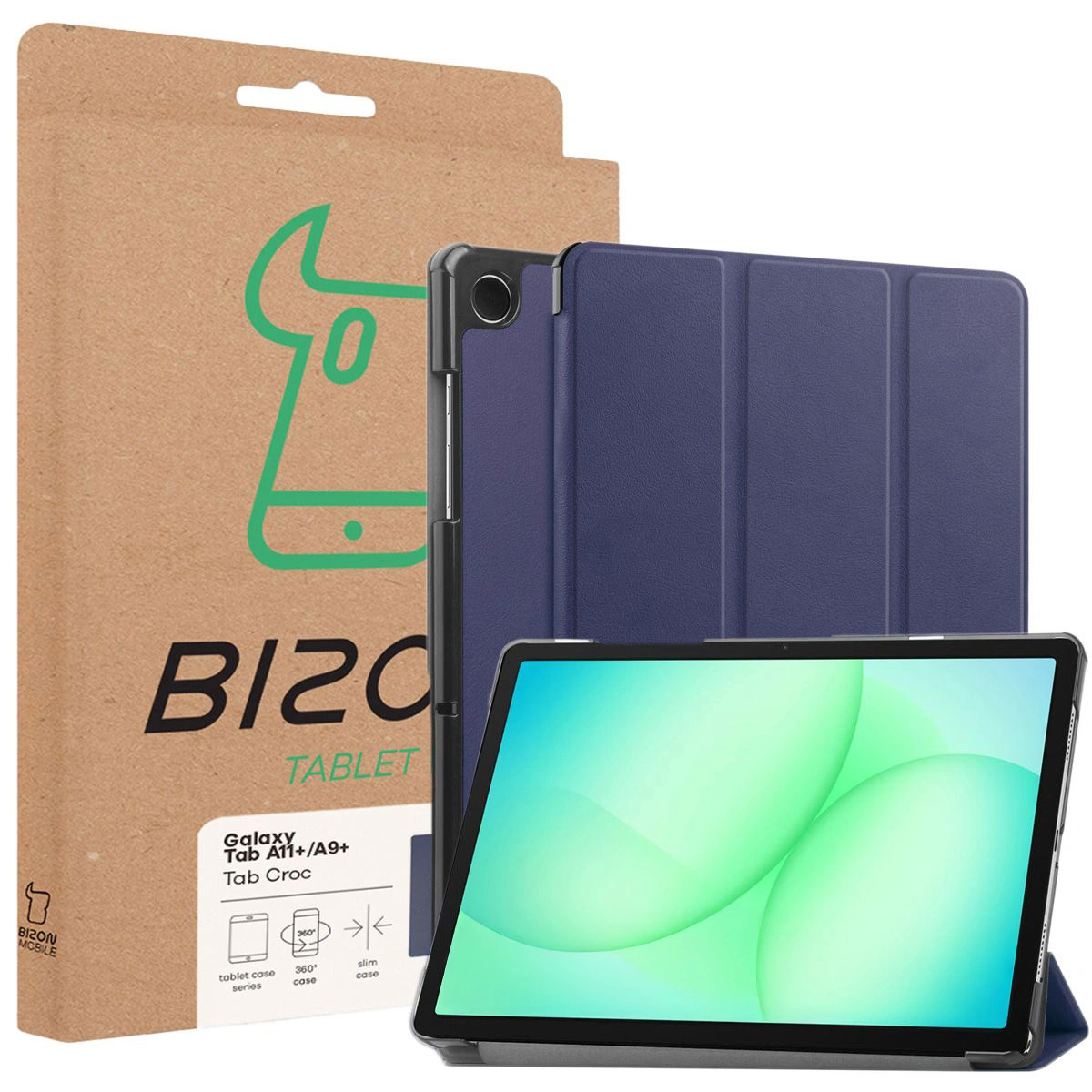 Przód pudełka Bizon Case z dedykowaną etykietą do Samsung Galaxy Tab A11 Plus / Samsung Galaxy Tab A9 Plus