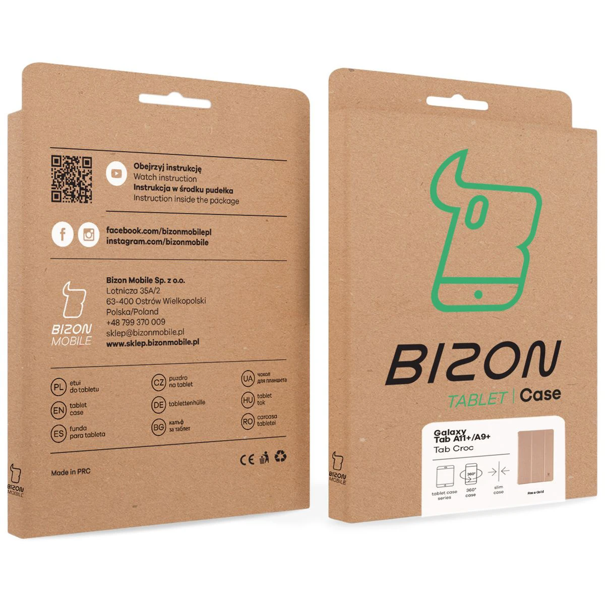 Kraftowe pudełko Bizon Case z dedykowaną etykietą do Samsung Galaxy Tab A11 Plus / Samsung Galaxy Tab A9 Plus