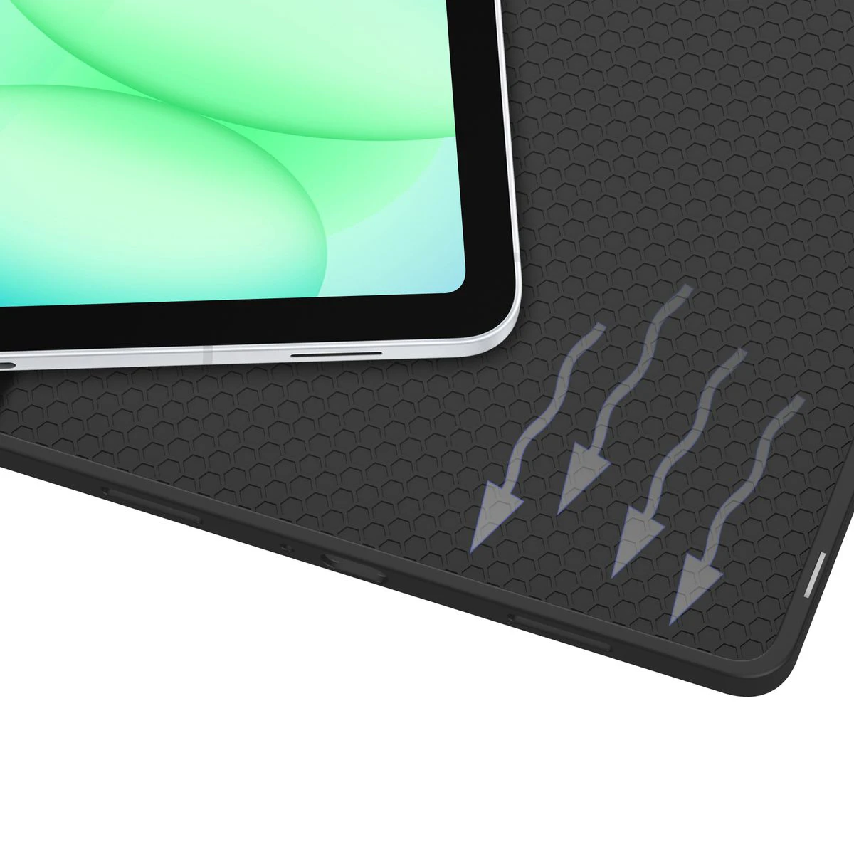 Otwarte wnętrze etui z widokiem na miejsce dla rysika do Samsung Galaxy Tab A11 Plus / Samsung Galaxy Tab A9 Plus