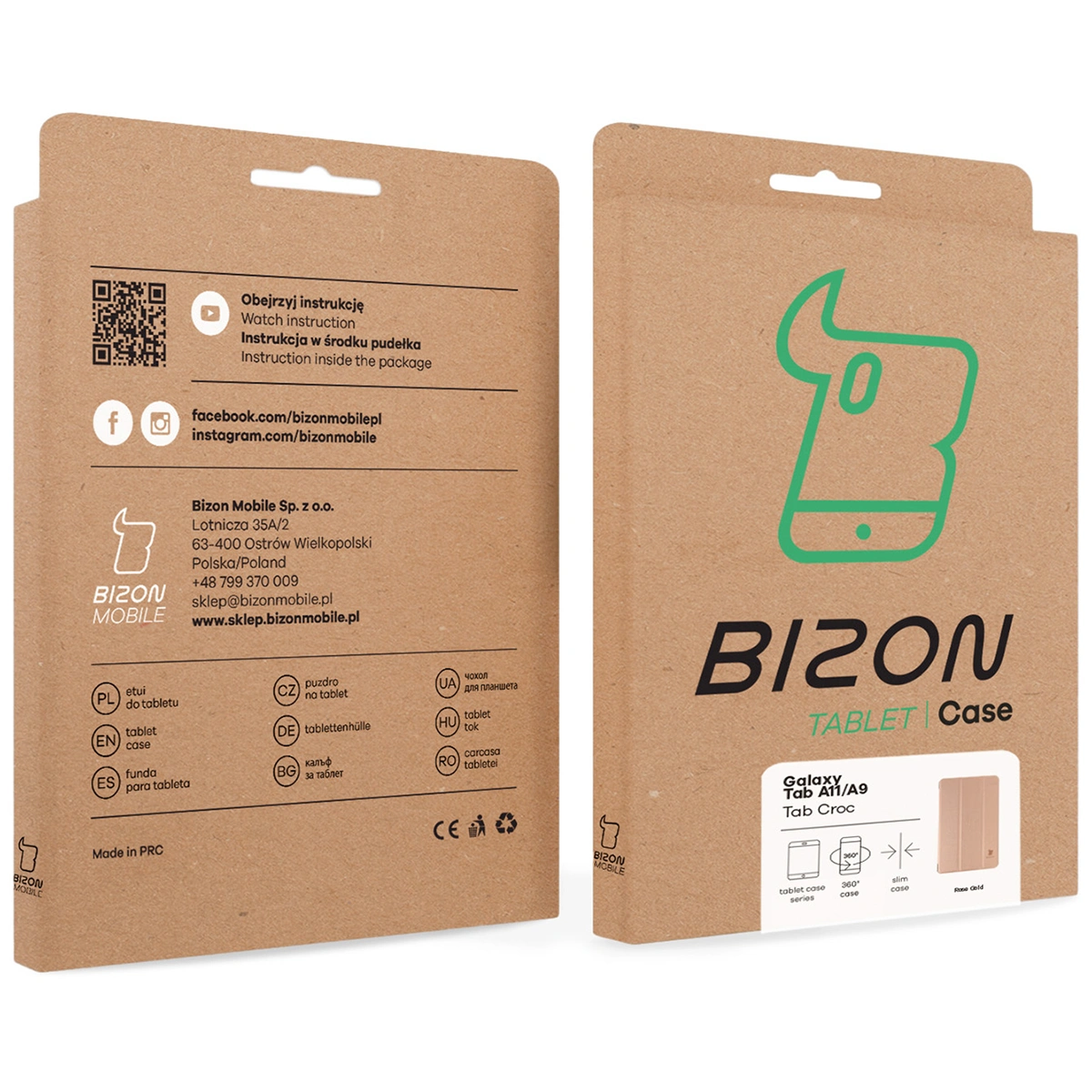 Kraftowe pudełko Bizon Case z dedykowaną etykietą do Samsung Galaxy Tab A11 / Samsung Galaxy Tab A9