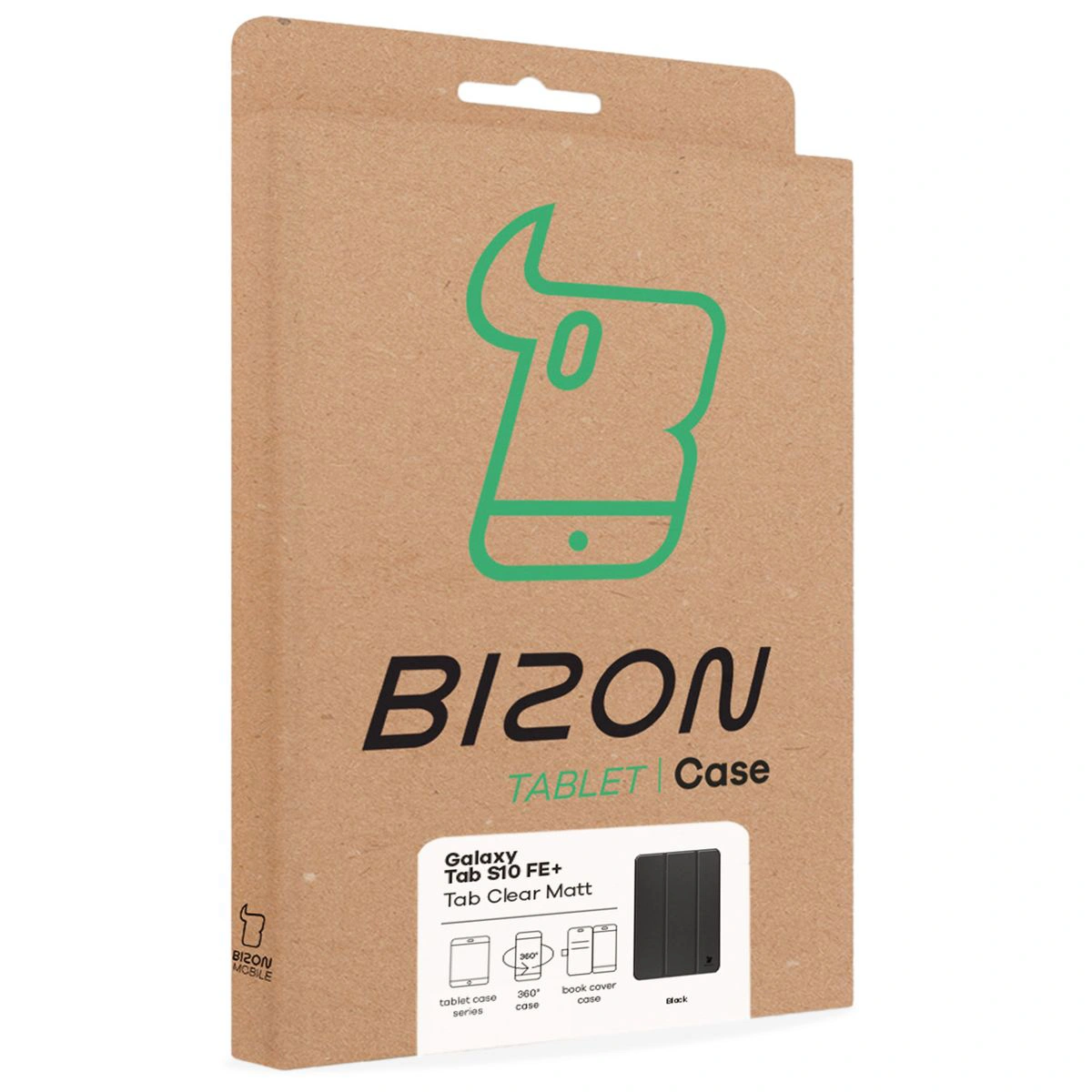 Przód pudełka Bizon Tablet Case z dedykowaną etykietą do Samsung Galaxy Tab S10 FE Plus