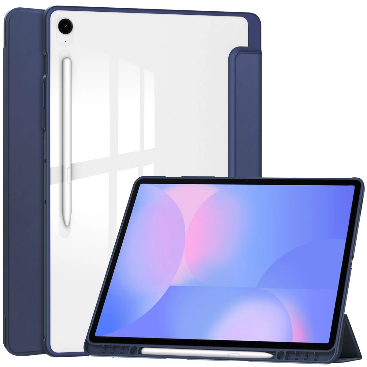 Dedykowany slot na rysik w etui Bizon Tab Case Clear Matt do Samsung Galaxy Tab S10 FE Plus