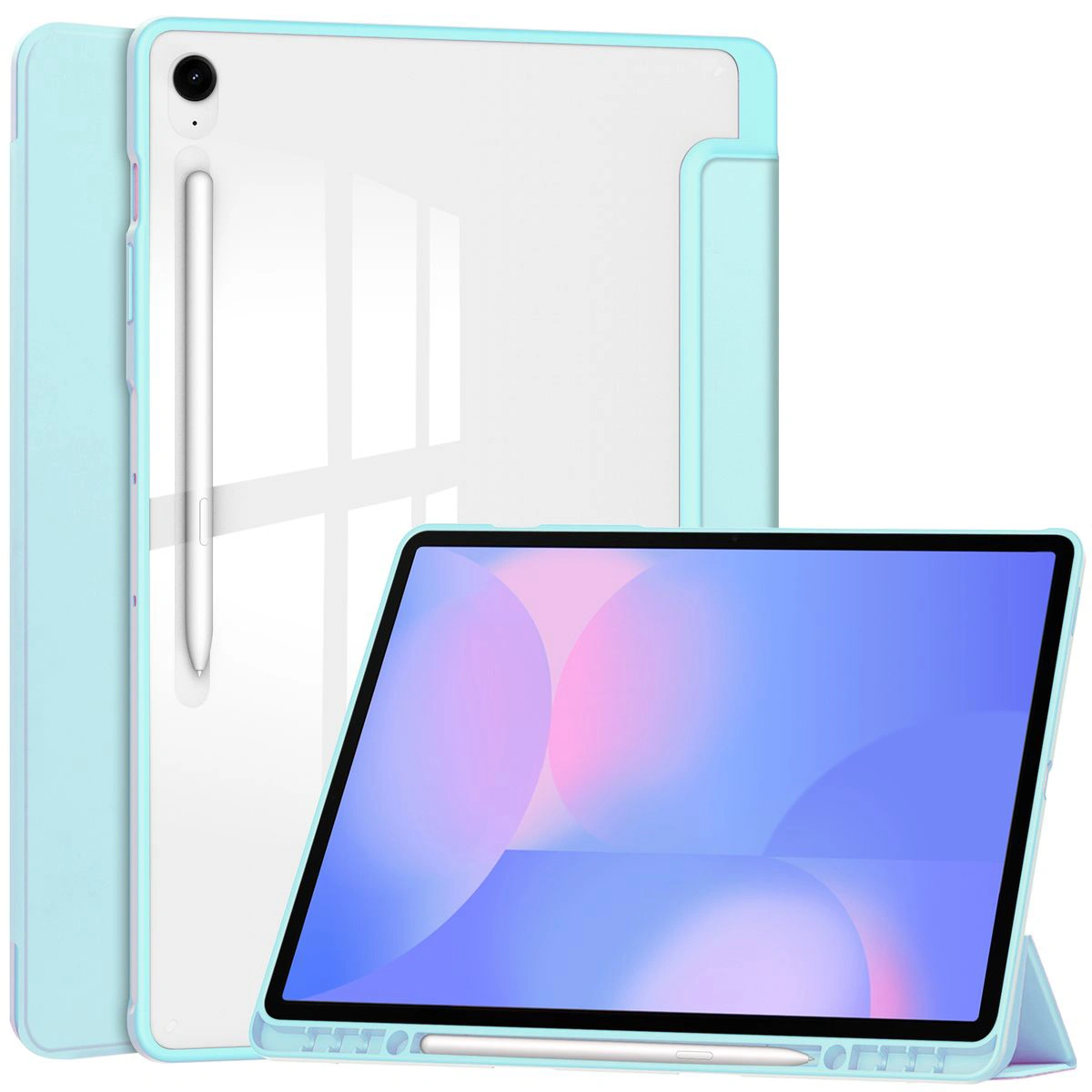 Dedykowany slot na rysik w etui Bizon Tab Case Clear Matt do Samsung Galaxy Tab S10 FE Plus
