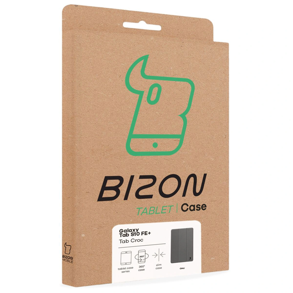 Przód pudełka Bizon Case z dedykowaną etykietą do Samsung Galaxy Tab S10 FE Plus