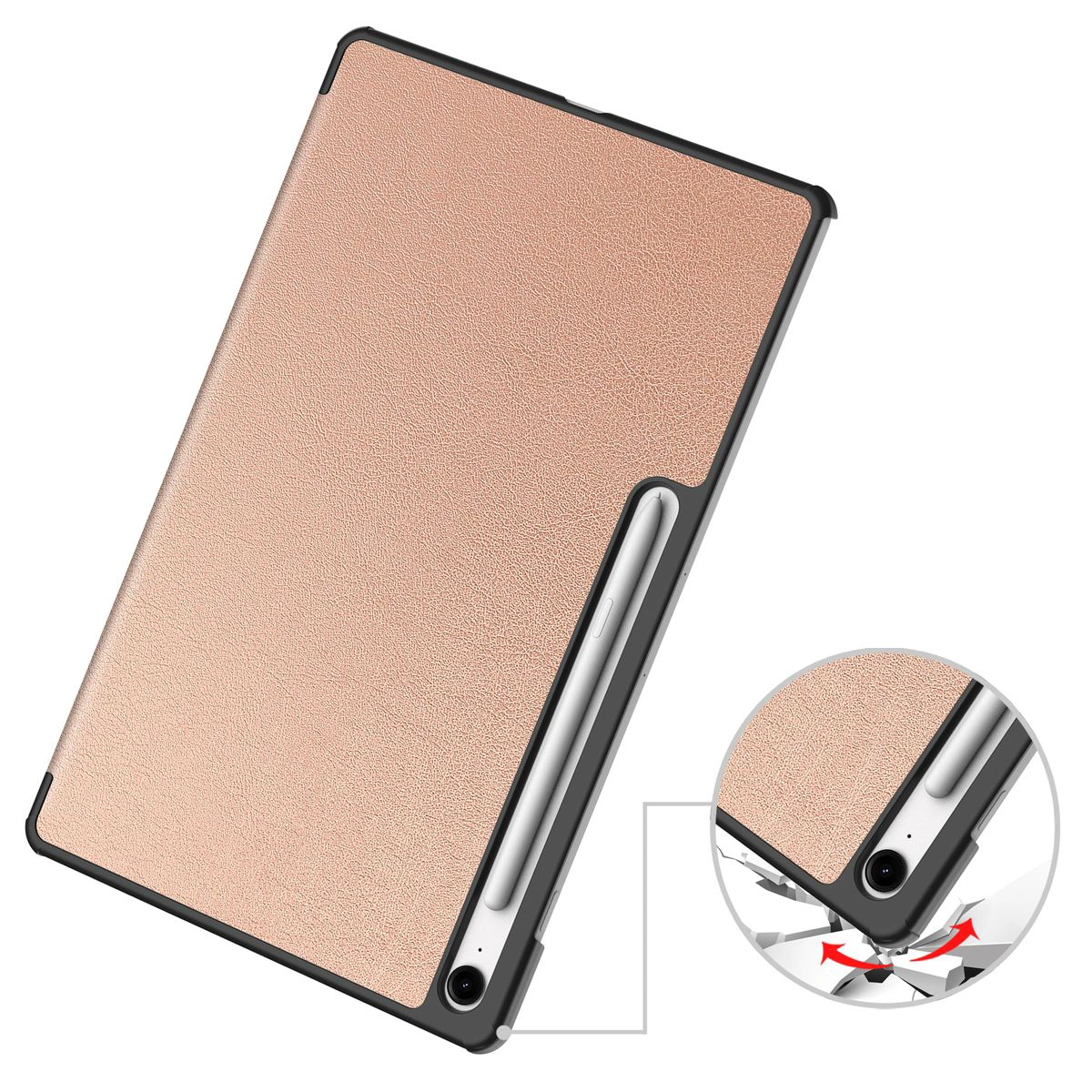Wzmocnione narożniki i konstrukcja Bizon Case Tab Croc do Samsung Galaxy Tab S10 FE Plus