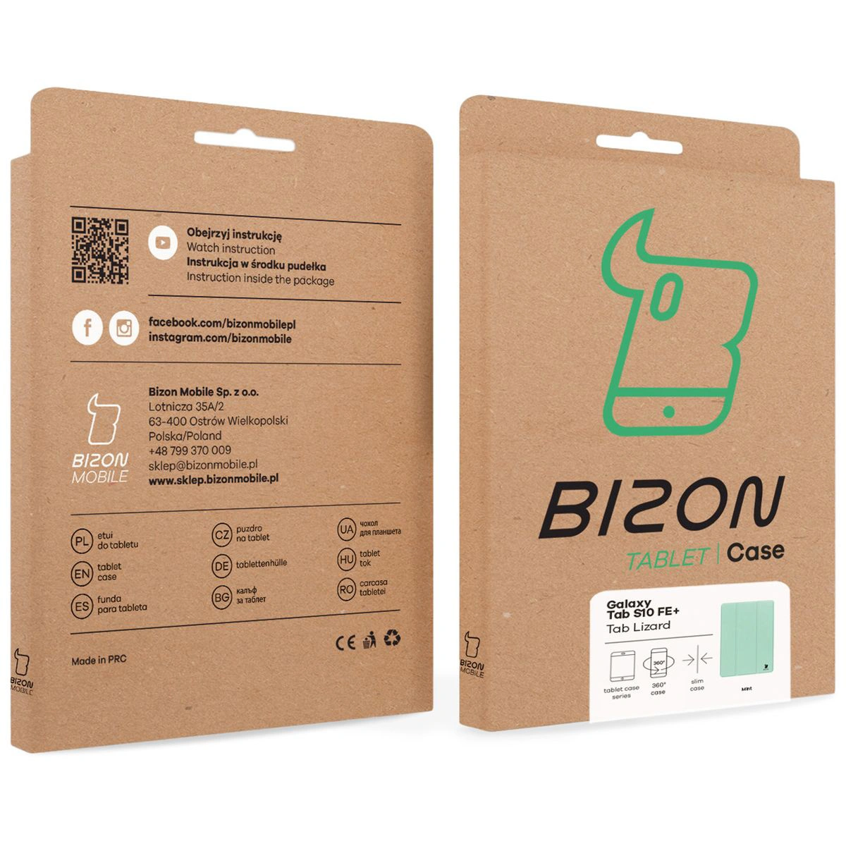 Kraftowe pudełko Bizon Case z dedykowaną etykietą do Samsung Galaxy Tab S10 FE Plus