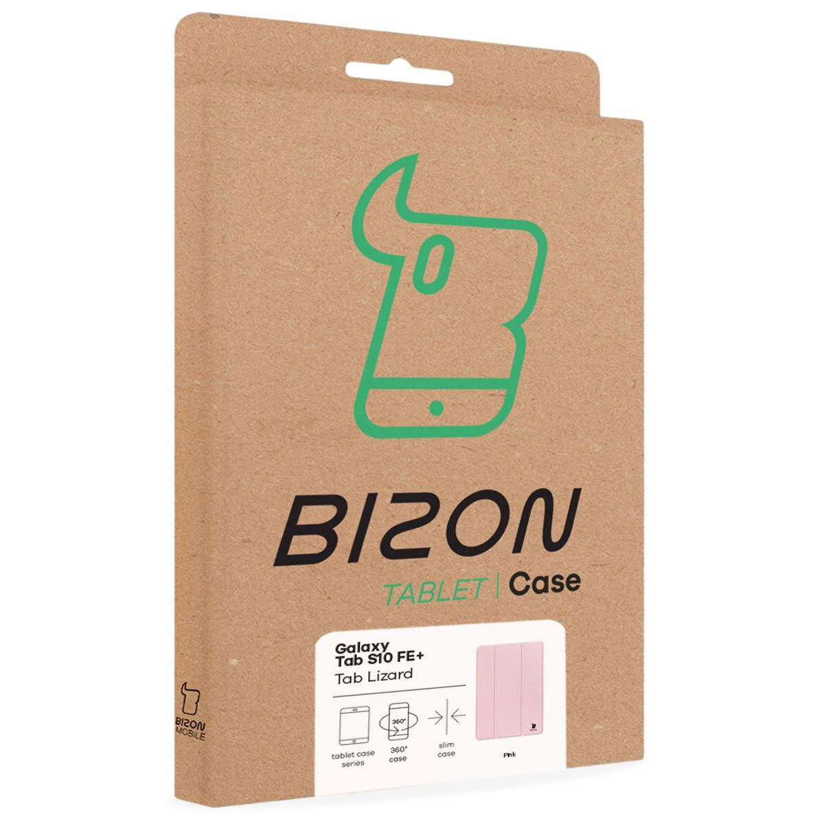 Przód pudełka Bizon Case z dedykowaną etykietą do Samsung Galaxy Tab S10 FE Plus