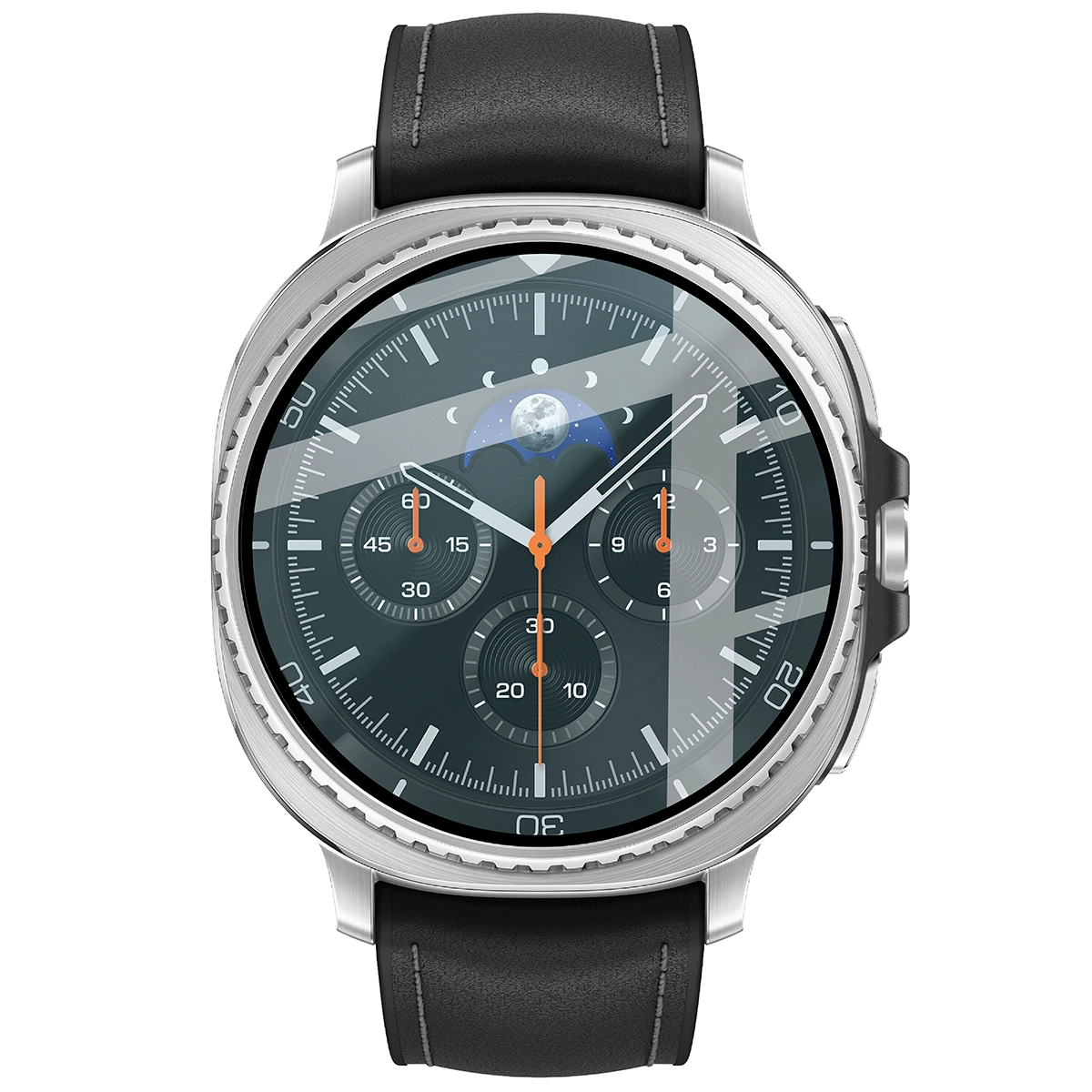 Szkło hybrydowe z czarną ramką idealnie dopasowane do Samsung Galaxy Watch 8 Classic 46 mm