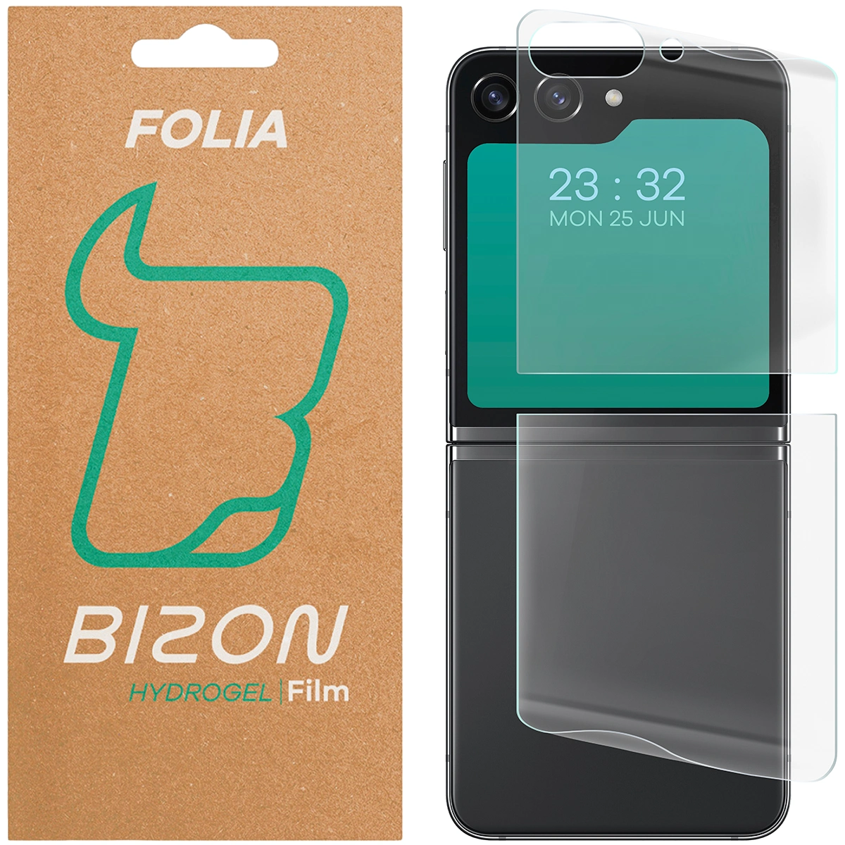 Pudełko i folia hydrożelowa na tył Bizon Film Hydrogel Back do Samsung Galaxy Z Flip5