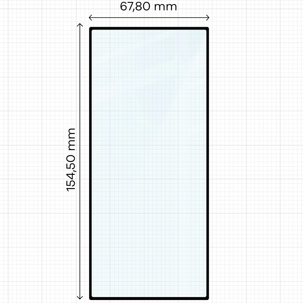 Wymiary szkła Bizon Glass Edge do Samsung Galaxy Z Fold7