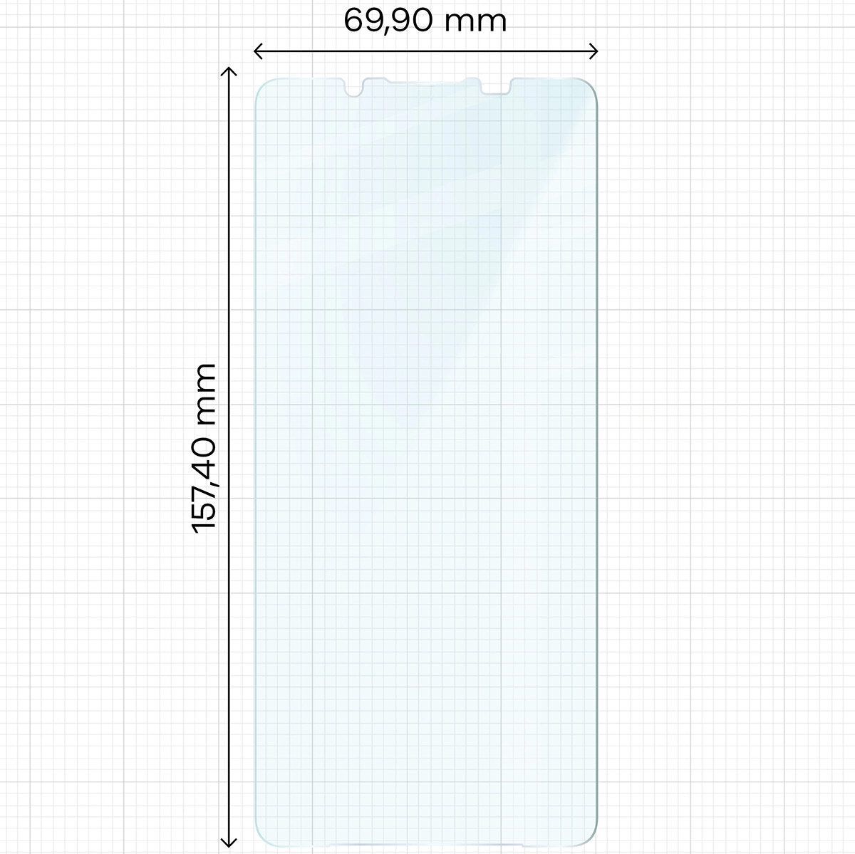 Miarka z wymiarami szkła hartowanego Bizon Glass Clear do Sony Xperia 1 VII