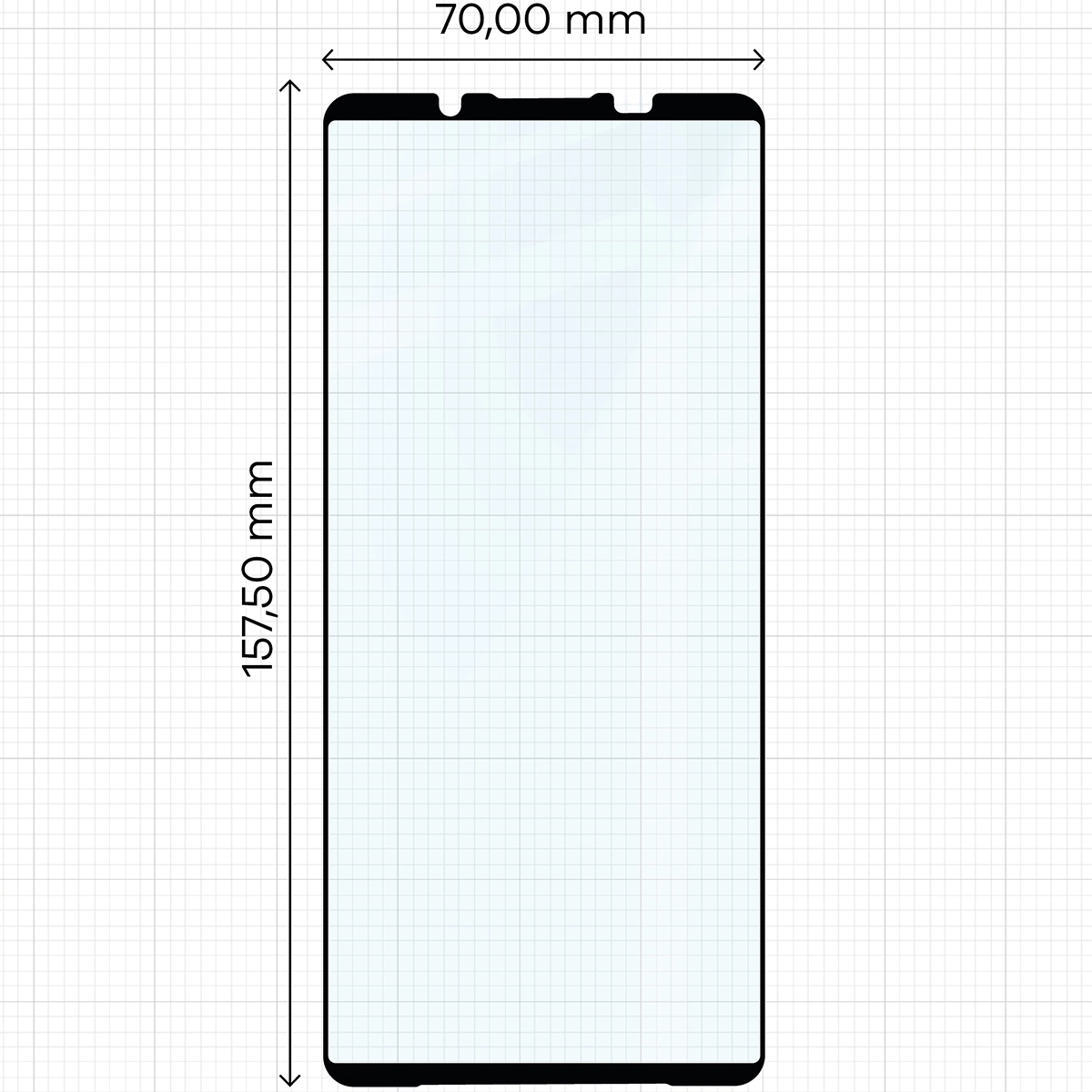 Miarka z wymiarami szkła hartowanego Bizon Glass Edge do Sony Xperia 1 VII