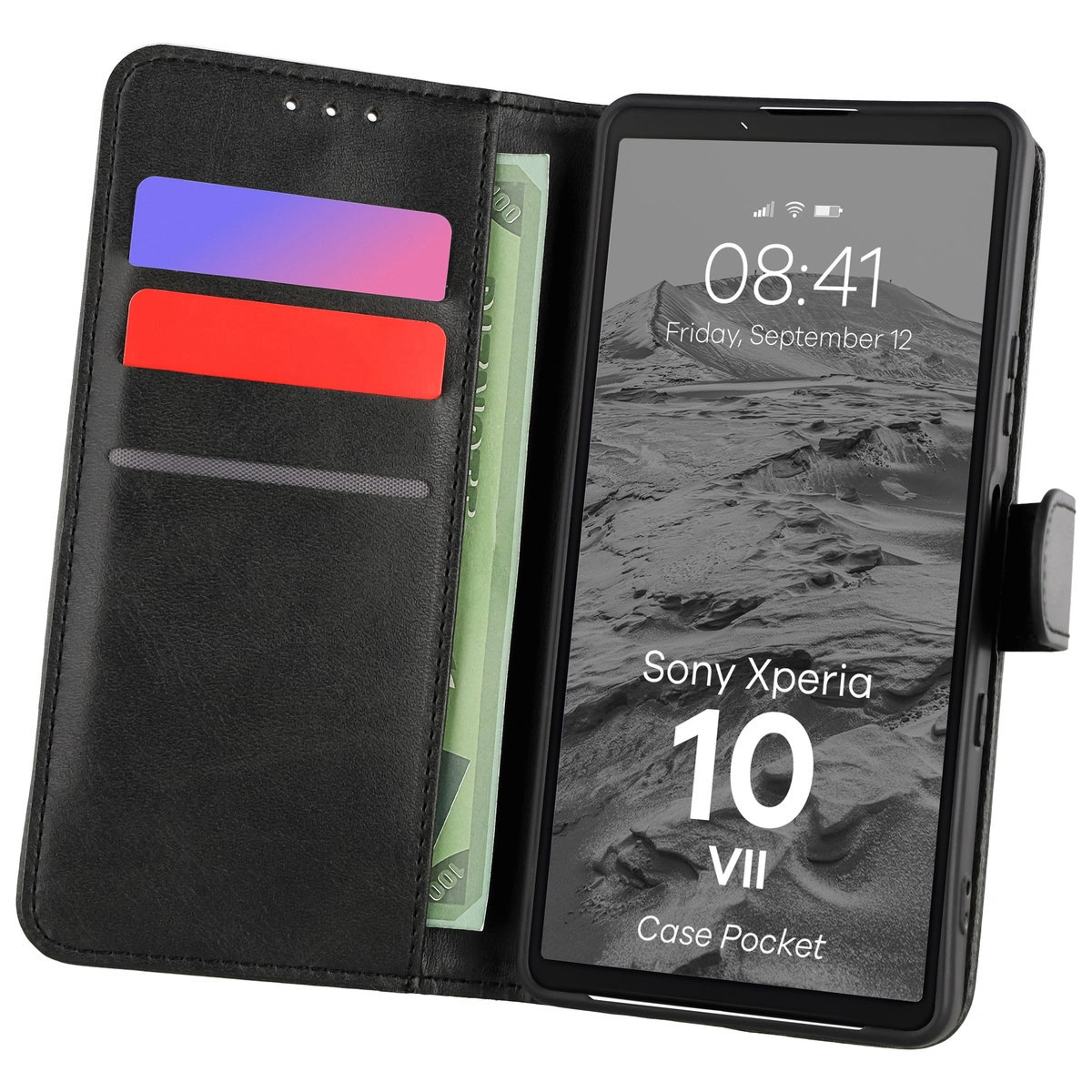 Etui z klapką z miejscem na karty Bizon Case Pocket do Sony Xperia 10 VII
