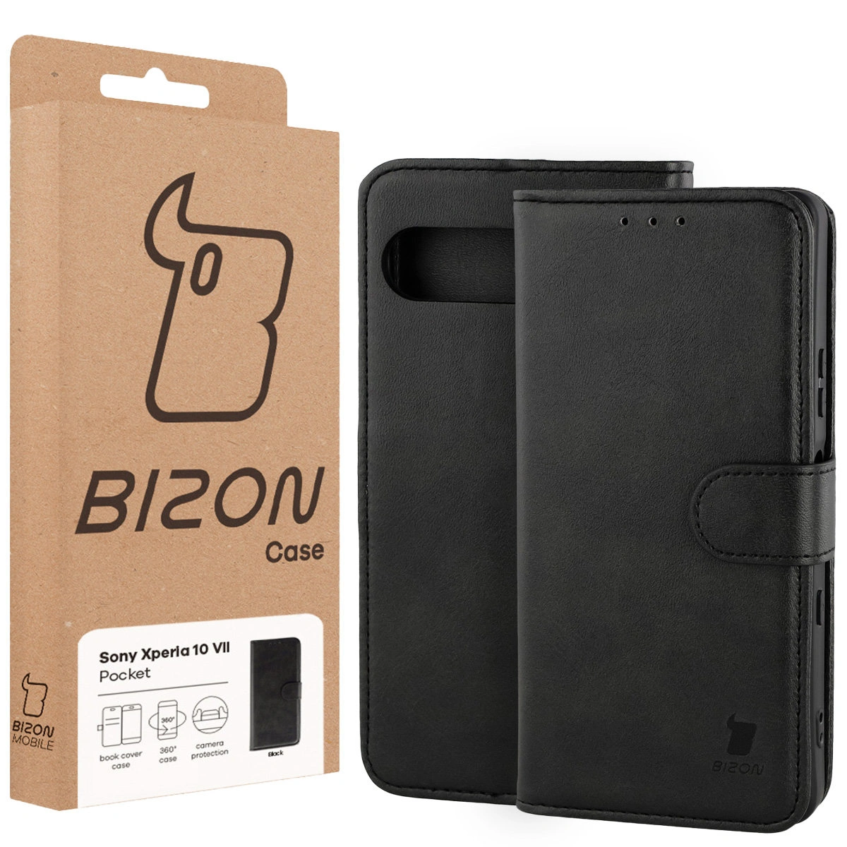 Przód pudełka Bizon Case z dedykowaną etykietą do Sony Xperia 10 VII