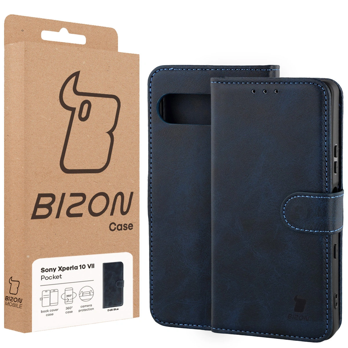 Przód pudełka Bizon Case z dedykowaną etykietą do Sony Xperia 10 VII
