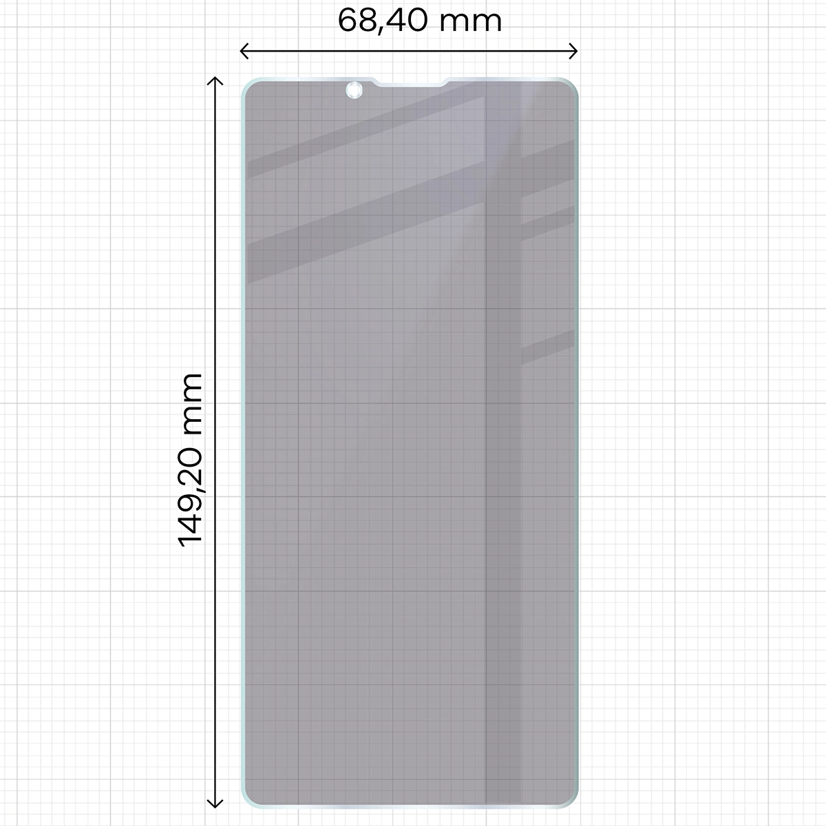 Wymiary szkła Bizon Hybrid Shadow do Sony Xperia 10 VII