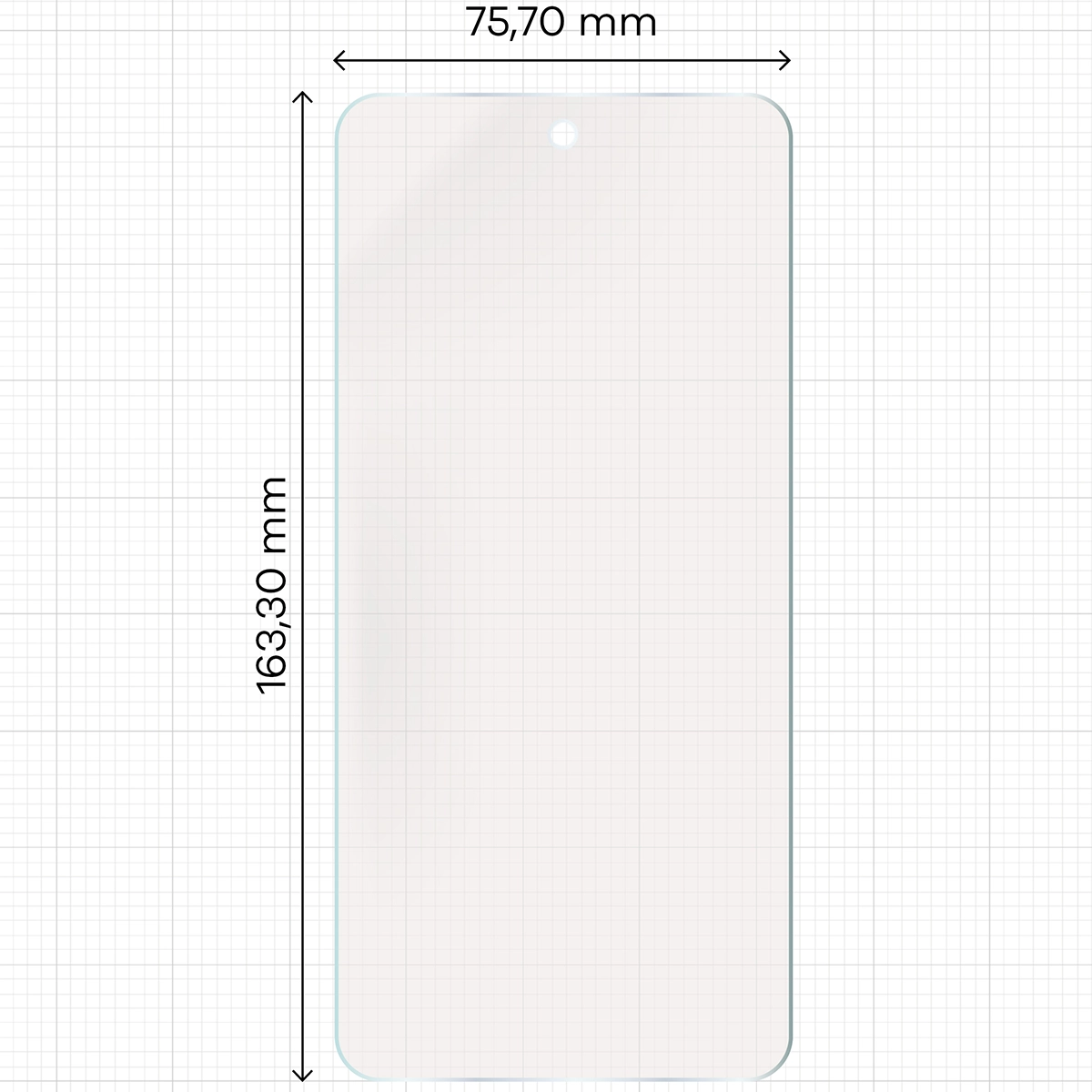 Miarka z wymiarami folii matowej Bizon Film Sun do T Phone 3 Pro
