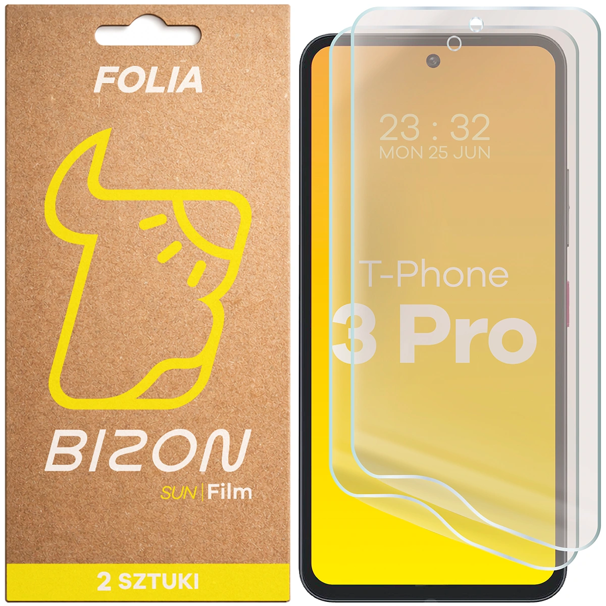 Folia matowa na ekran Bizon Film Sun Duo do T Phone 3 Pro, 2 sztuki