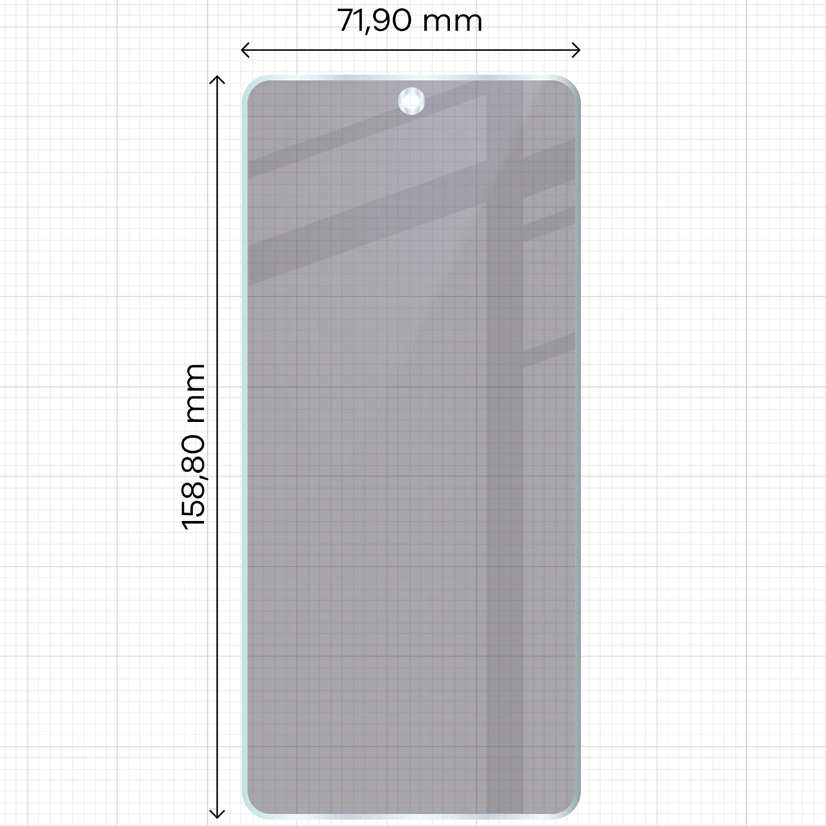 Wymiary szkła Bizon Hybrid Shadow do Vivo V50 Lite 4G
