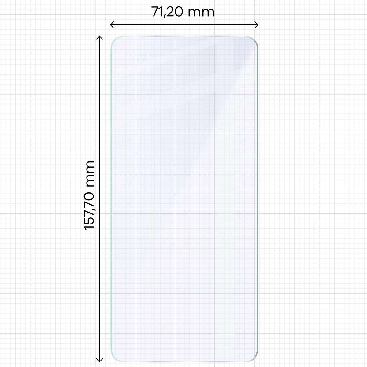 Miarka z wymiarami szkła hybrydowego Bizon Hybrid Mule Duo do Vivo V60 Lite 5G