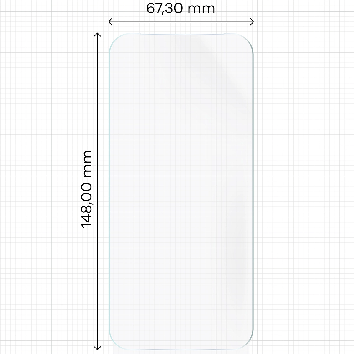 Miarka z wymiarami folii hydrożelowej Bizon Film Hydrogel Front Duo do Vivo X200 FE