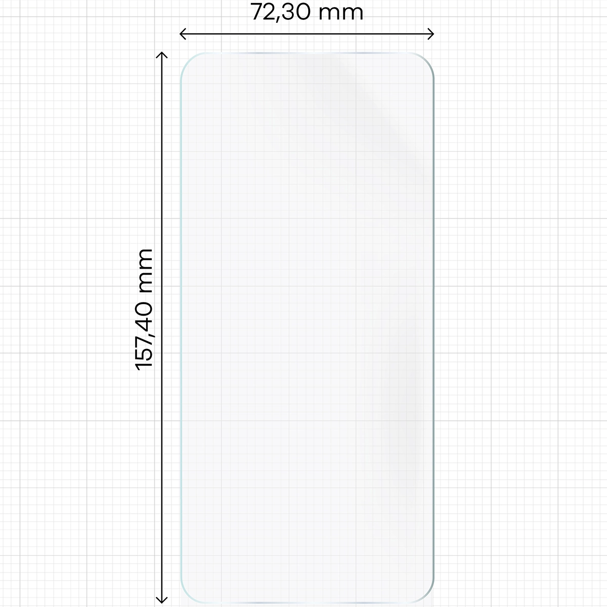 Miarka z wymiarami folii hydrożelowej Bizon Film Hydrogel Front Duo do Vivo X200 Pro
