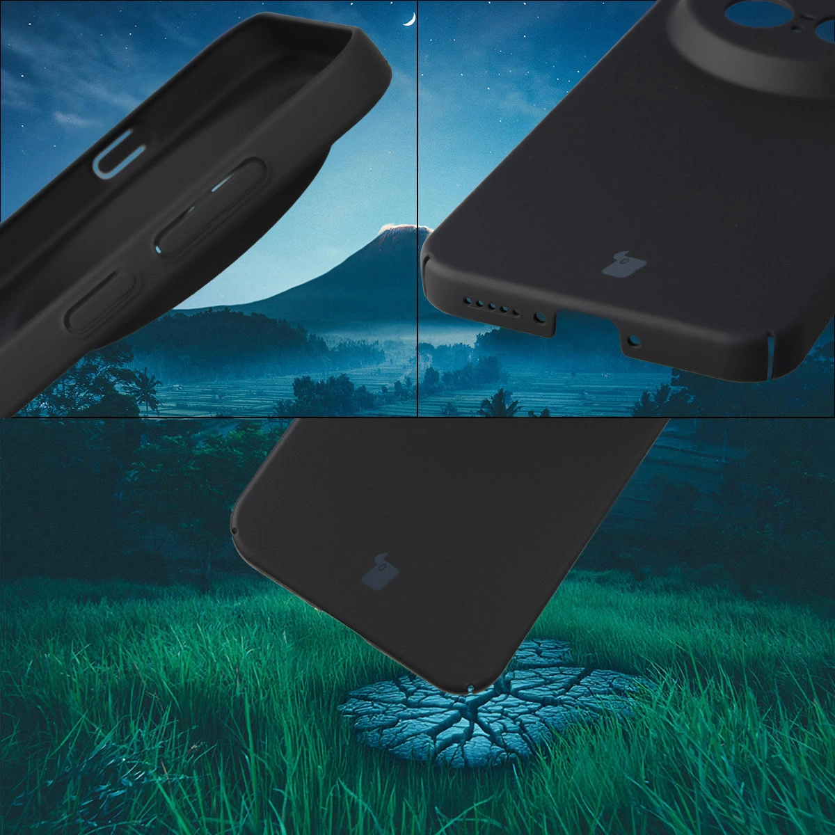 Zintegrowane osłony na przyciski, wycięcia i twardy materiał etui Bizon Case Łupka do Vivo X300 Pro
