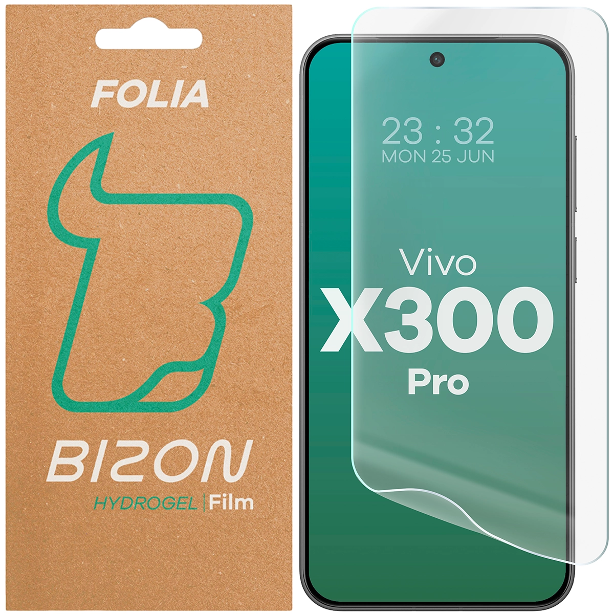 Pudełko i folia hydrożelowa na ekran Bizon Film Hydrogel Front do Vivo X300 Pro