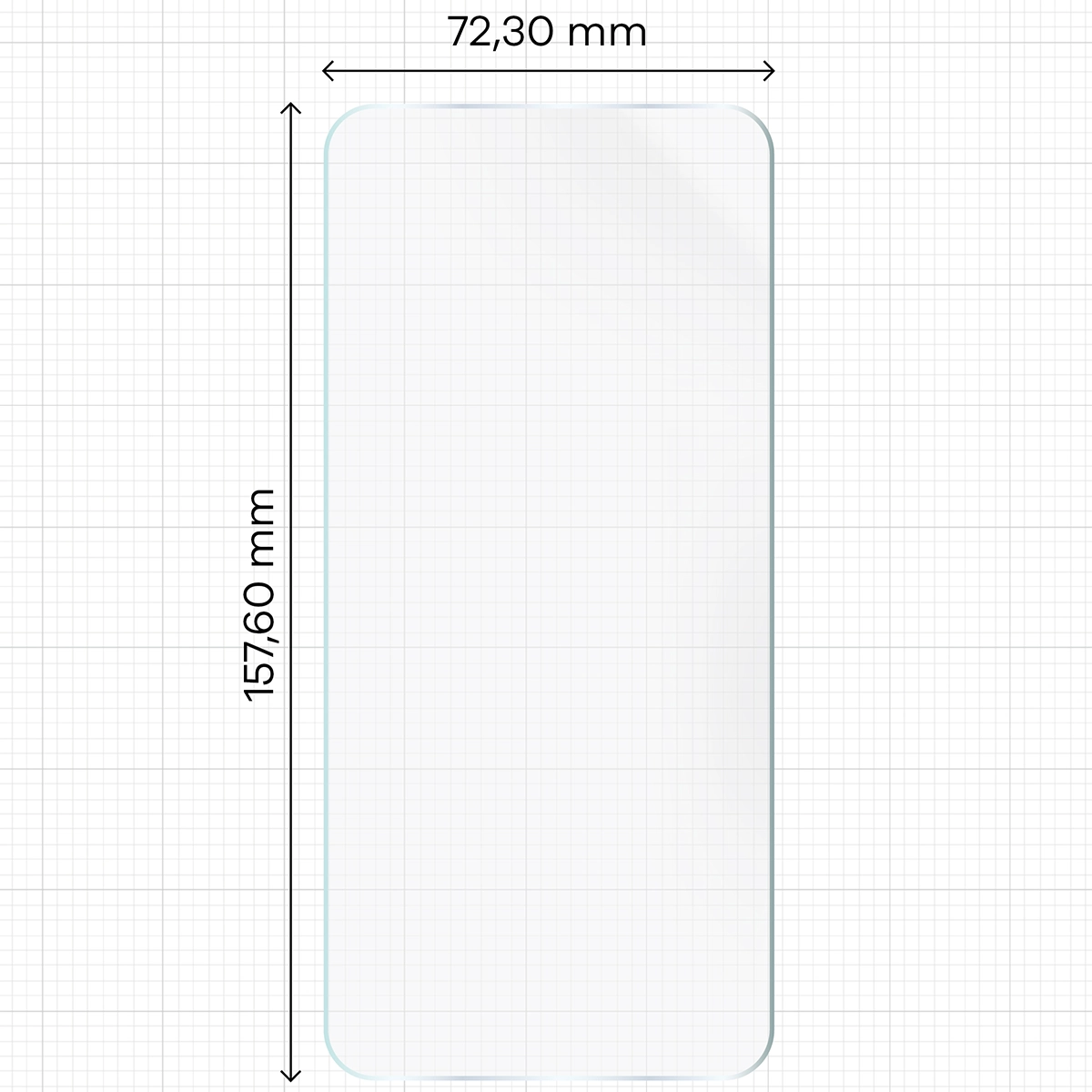 Miarka z wymiarami folii hydrożelowej Bizon Film Hydrogel Front do Vivo X300 Pro