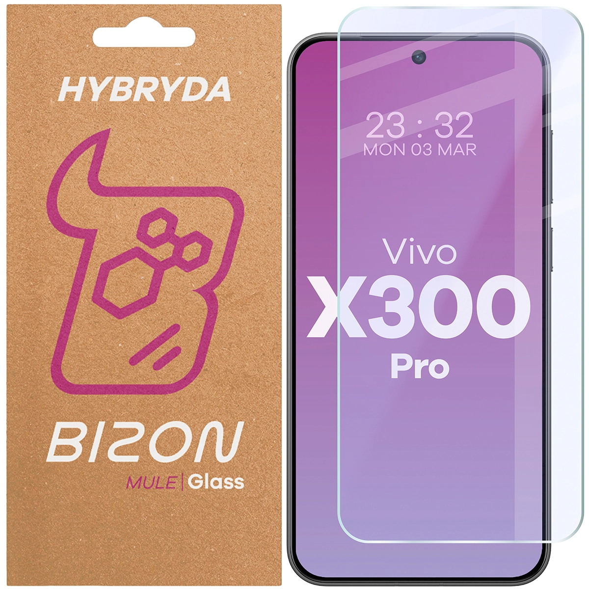 Szkło hybrydowe na ekran Bizon Hybrid Mule do Vivo X300 Pro