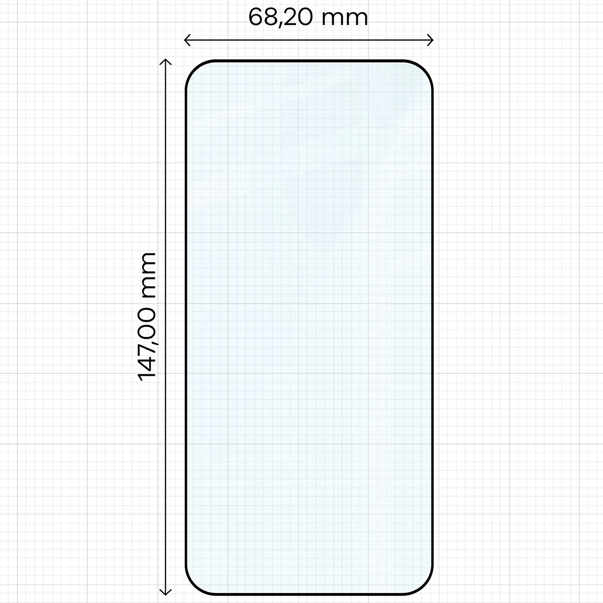 Miarka z wymiarami szkła hartowanego Bizon Glass Edge do Vivo X300