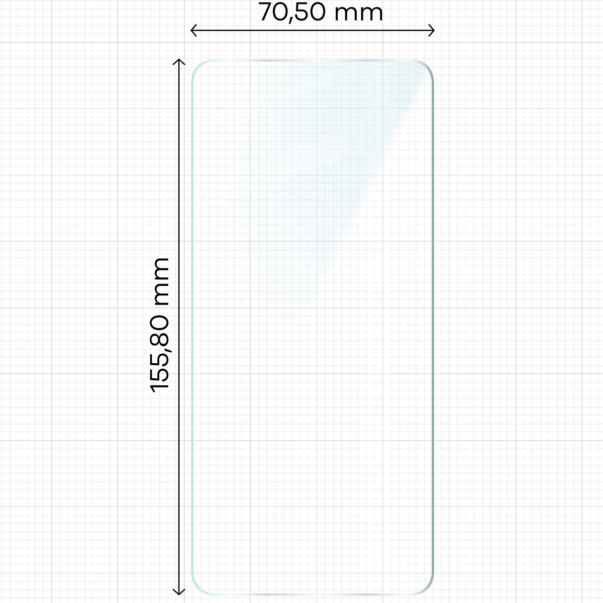 Miarka z wymiarami szkła hartowanego Bizon Glass Clear do Xiaomi 14T Pro