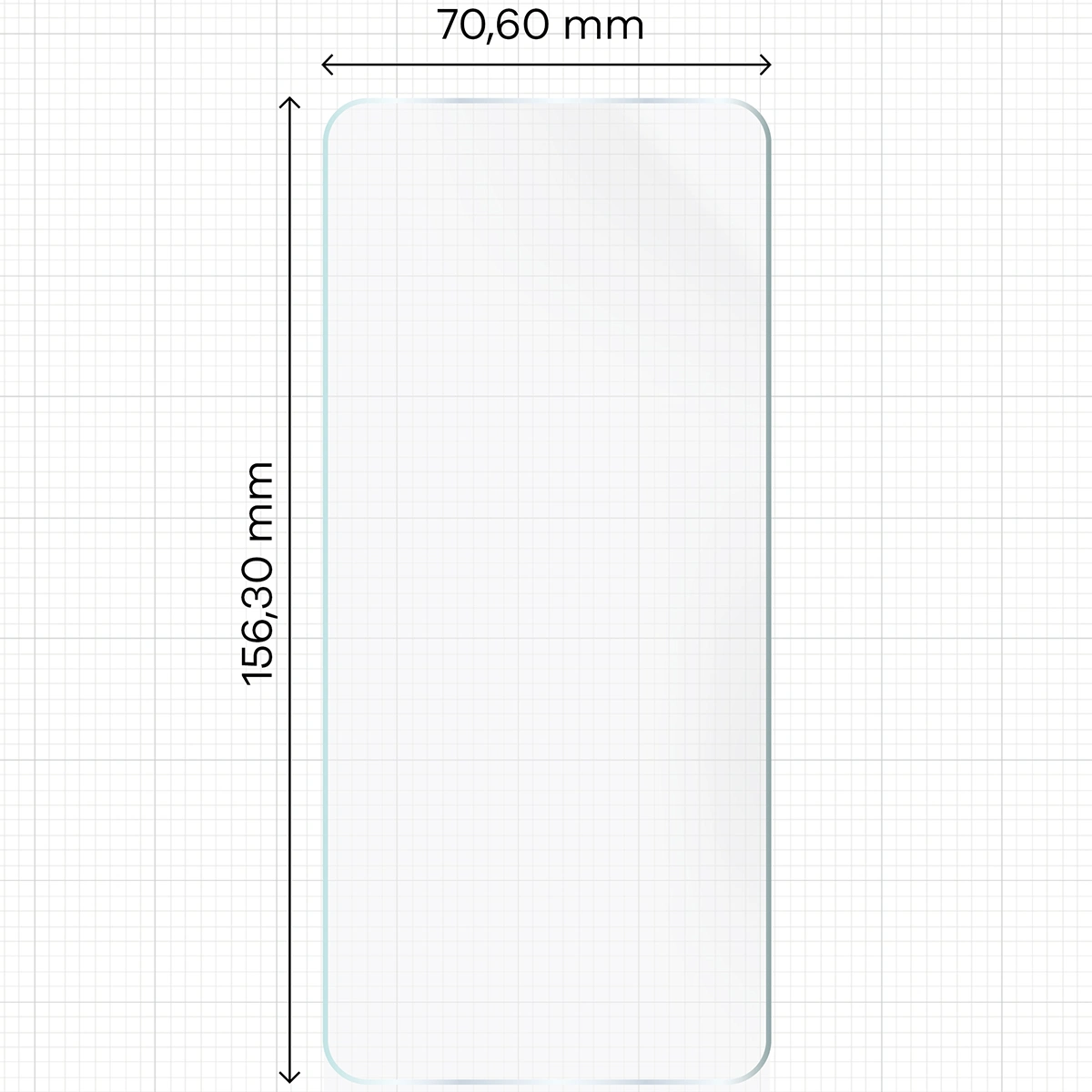 Miarka z wymiarami folii hydrożelowej Bizon Film Hydrogel Front do Xiaomi 14T/14T Pro