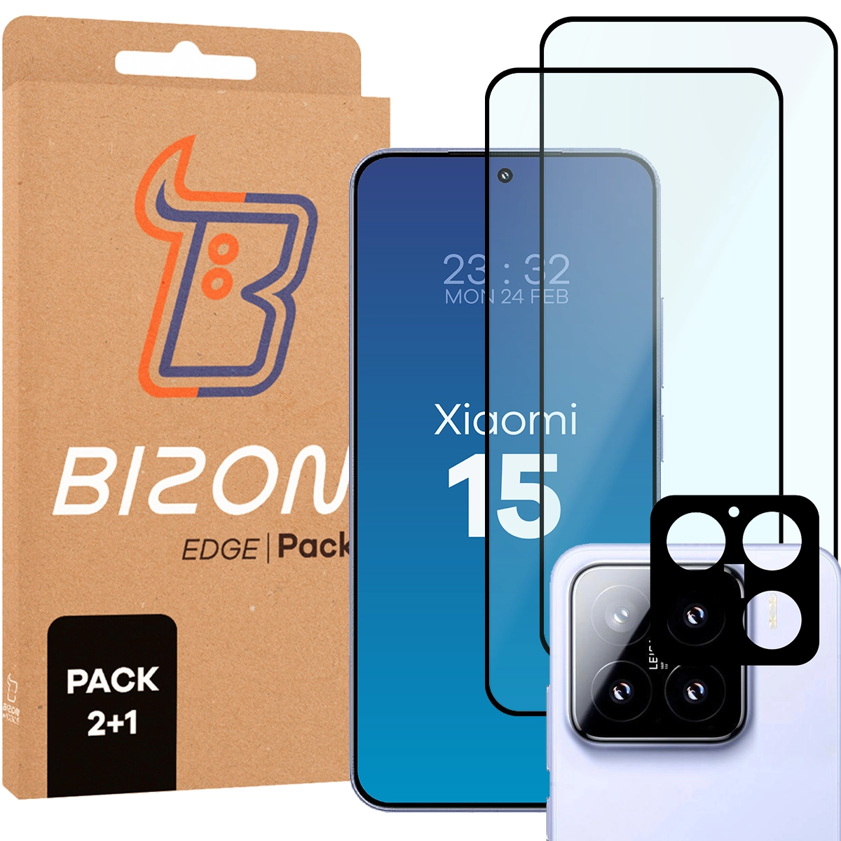 Pudełko i zestaw szkieł do Xiaomi 15: 2x szkło hartowane i lens
