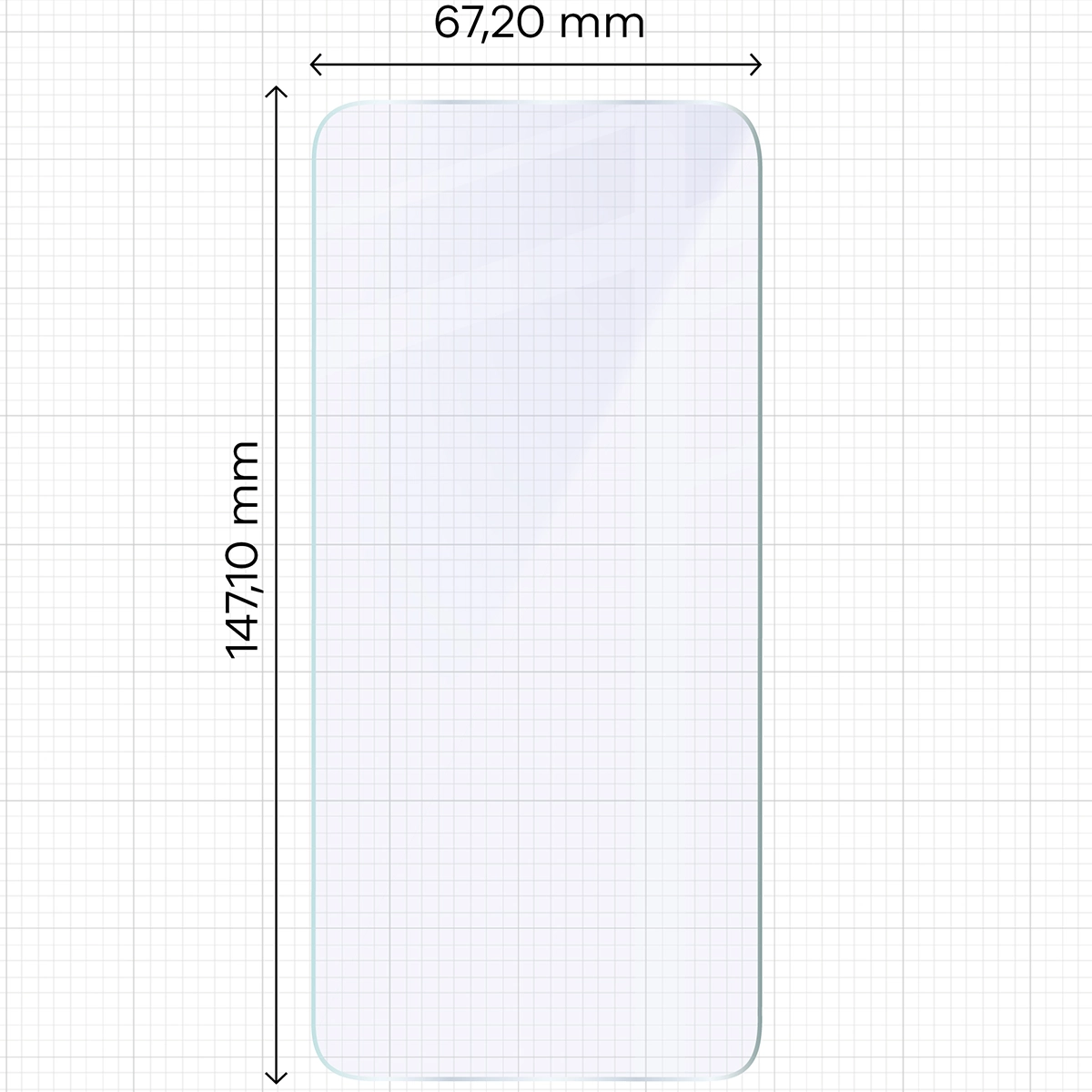 Miarka z wymiarami szkła hybrydowego Bizon Hybrid Mule Duo do Xiaomi 15